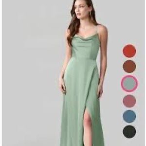 AZAZIE Naomie Stretch Satin Dress in AGAVE (Size 4) / EUC - Only worn ONCE! ✨